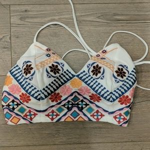 Embroidered white top